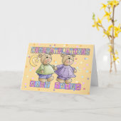 Carte Le nouveau bébé jumelle des félicitations (Fleur jaune)