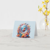 Carte Le nouveau-né en bulle (Fleur jaune)