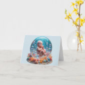 Carte Le nouveau-né en bulle (Fleur jaune)