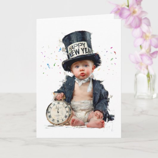 Carte Le Nouvel An avec un sourire (Orchidée)