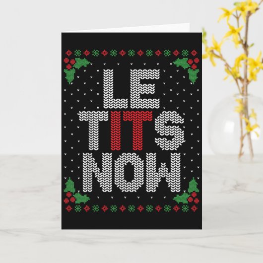 Carte Le Now Funny Christmas Let It Snow Adult Ugly Chri (Fleur jaune)