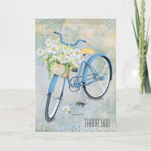 Carte le panier de marguerite sur le vélo bleu vous (Devant)