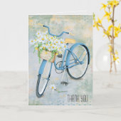 Carte le panier de marguerite sur le vélo bleu vous (Fleur jaune)