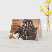 CARTE LE PANIER REMPLIT "SOUHAITS" POUR AMIS À NOËL (Fleur jaune)