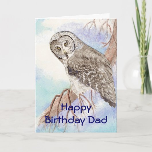 Carte Le papa d'anniversaire, engendrent le hibou de (Devant)
