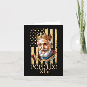 Carte Le pape Leo Xiv, drapeau américain 2025 Le Vatican