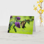 Carte Le papillon de sympathie le plus profond (Fleur jaune)