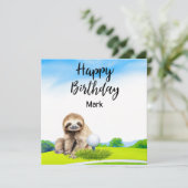 Carte Le paresseux de Golfer joue le jour de l'anniversa (Debout devant)