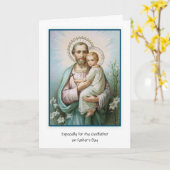 Carte Le Parrain Catholique Saint Joseph Fête des pères (Fleur jaune)