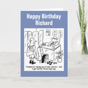 Carte Le patient dit au docteur qu'il est mieux maintena