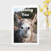 CARTE LE PAUVRE DONKEY VOUS MANQUE / PAS TRÈS HEUREUX À  (Fleur jaune)