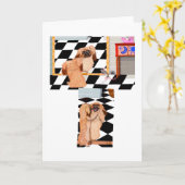 Carte Le Pekingese Et Le Miroir (Fleur jaune)
