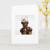 CARTE LE PENSEUR (D'APRÈS RODIN) (Fleur jaune)