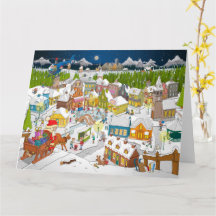 Le père Noël arrive au village 