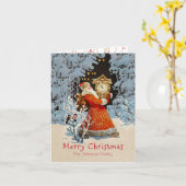 Carte Le père noël dans le Central Park NY (INSERTION de (Fleur jaune)