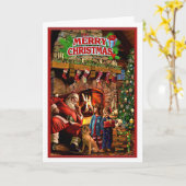 Carte Le Père Noël fait la sieste (Fleur jaune)