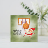 Carte Le Père Noël joue avec Noël (Debout devant)