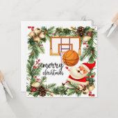Carte Le Père Noël joue avec Noël (Devant/Arrière en situation)