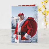 Carte Le Père Noël Trump avec sac rouge (Fleur jaune)