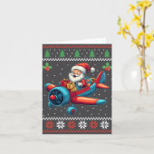 Carte Le Père Noël Volant l'avion Vilain Sweat de Noël (Fleur jaune)