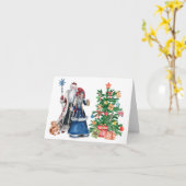 Carte Le père russe Frost et Snégourotchka Noël (Fleur jaune)