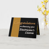 Carte Le permis de l'électricien NOMMÉ FAIT SUR COMMANDE (Fleur jaune)