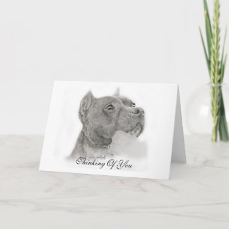 Carte Le pitbull pensant à vous cardent