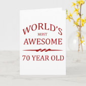 Carte Le plus génial des 70 ans du monde (Fleur jaune)
