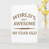Carte Le plus génial des 80 ans du monde (Fleur jaune)