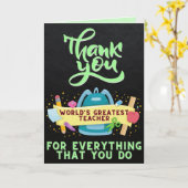 Carte Le plus grand Merci d'enseignants du monde (Fleur jaune)