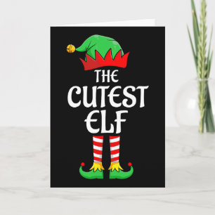 Carte Le plus mignon Elf Xmas à Noël famille Pajama appa