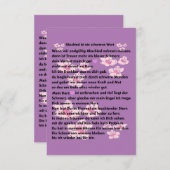 Carte Le poème d'adieu (Devant / Derrière)