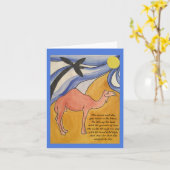 Carte Le poème du chameau (bleu) (Fleur jaune)