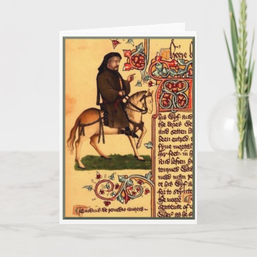 Carte Le poète Chaucer, manuscrit d'Ellesmere, circa (Devant)