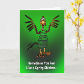 Carte Le poulet ressort se porte bien (Fleur jaune)