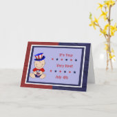 Carte Le premier 4 juillet du bébé garçon (Fleur jaune)