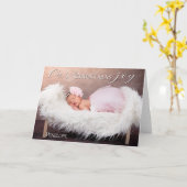 Carte Le premier Noël du bébé Notre joie - PHOTO DE VOTR (Fleur jaune)