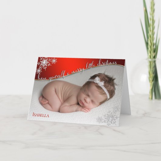 Carte Le premier rouge de Noël du bébé - PHOTO DE VOTRE  (Devant)