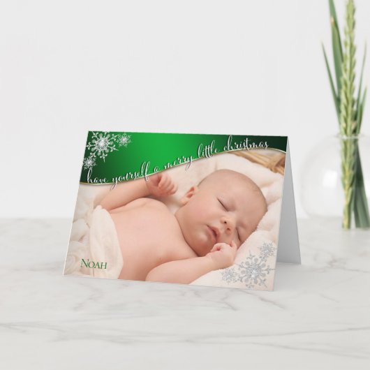 Carte Le premier vert de Noël du bébé - PHOTO DE VOTRE B (Devant)