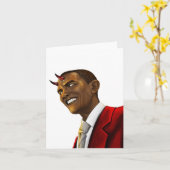 Carte Le président Barack Obama comme le diable Hallowee (Fleur jaune)