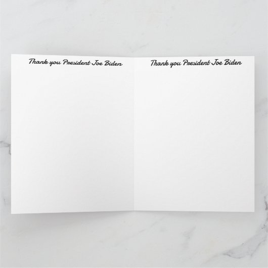 Carte Le président Merci Joe Biden (Intérieur)