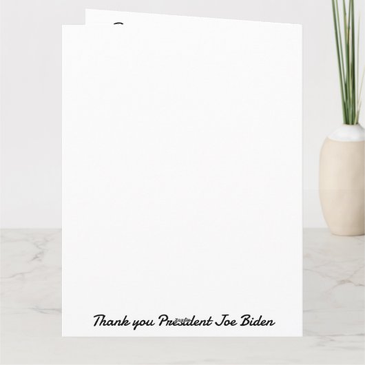 Carte Le président Merci Joe Biden (Dos)