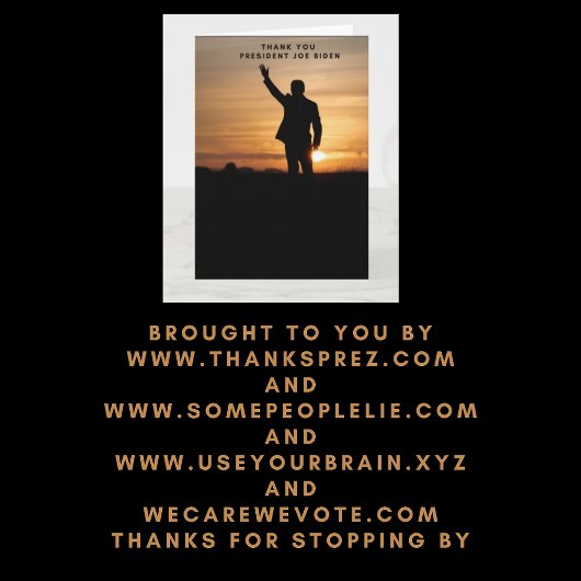 Carte Le président Merci Joe Biden