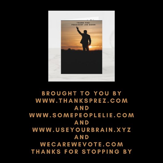 Carte Le président Merci Joe Biden