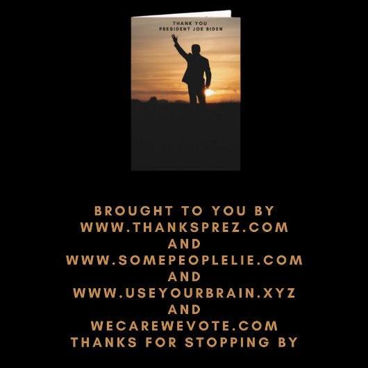 Carte Le président Merci Joe Biden