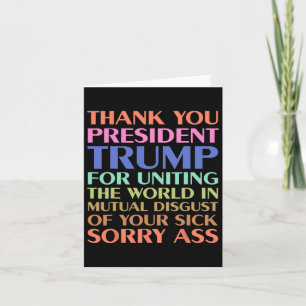 Carte Le Président Merci Trump Pour L'Union Mondiale -