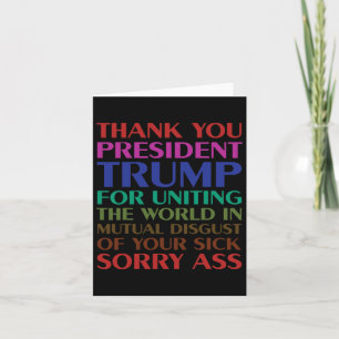 Carte Le Président Merci Trump Pour L'Union Mondiale -