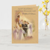 Carte Le prêtre Mariage catholique Angels Mariée (Fleur jaune)