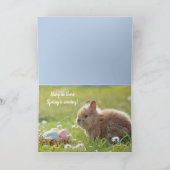 Carte Le printemps arrive St. Bernard Cute Bunny (Intérieur)