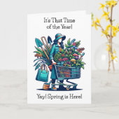 Carte Le printemps est là, il est temps d'aller faire du (Fleur jaune)